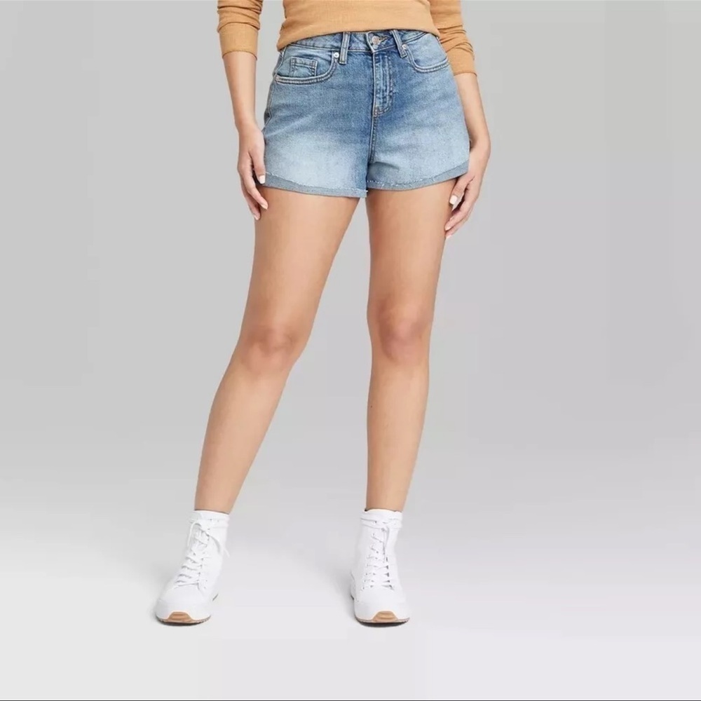 Wild Fable Rolled Hem Denim High Rise Plus Shorts Women’s 24 NWT